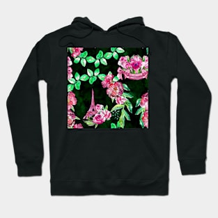 paris, flowers, roses, romantic, pastel, girly, purple, dark Hoodie